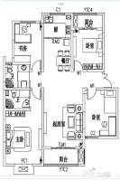 汇龙国际花园4室2厅2卫155.1㎡户型图