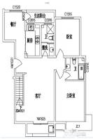 金御蓝湖2室2厅2卫113㎡户型图