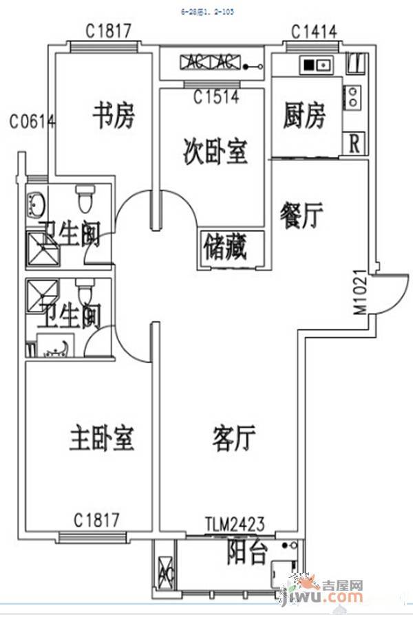 御华府3室2厅2卫139㎡户型图