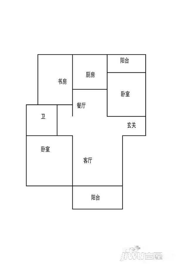 国泰菁华逸景3室2厅1卫116㎡户型图