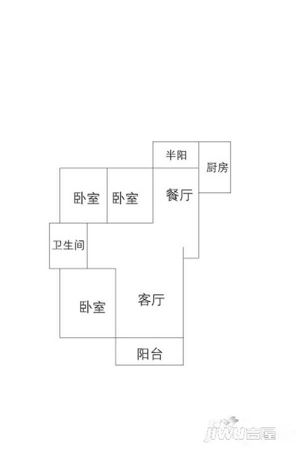 御园3室2厅1卫136.1㎡户型图