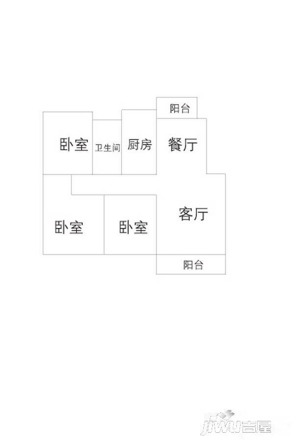 御园3室2厅1卫110.3㎡户型图