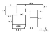 盛世孔雀城3室2厅2卫84㎡户型图