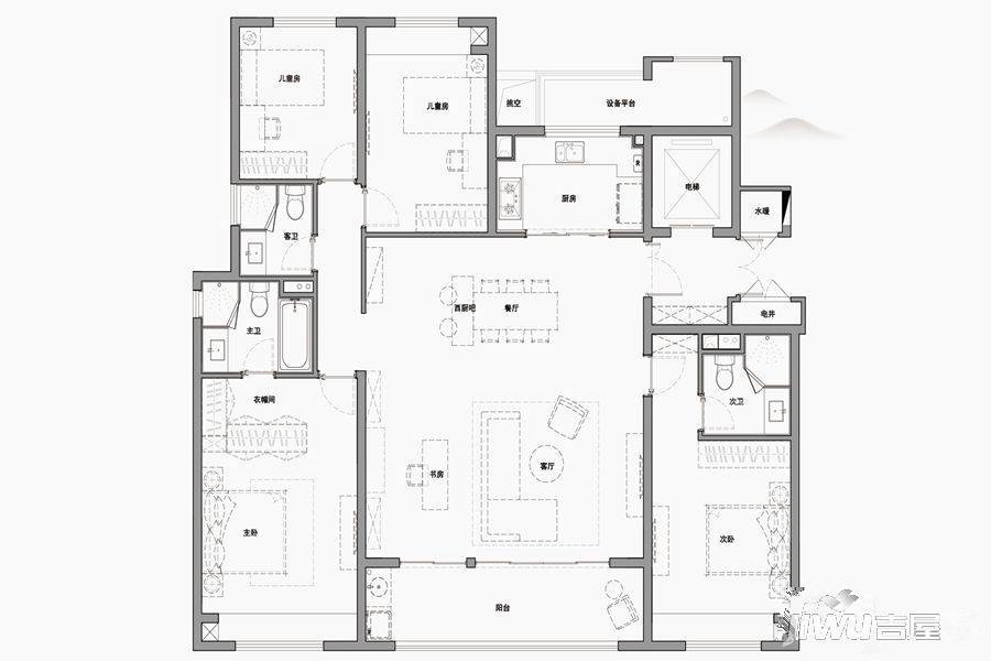 万科未来城3室2厅1卫169㎡户型图