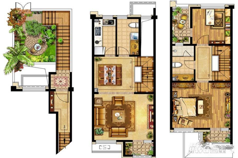 温泉新都孔雀城2室2厅2卫100㎡户型图