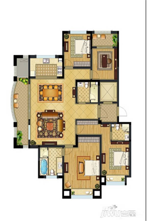 溧阳农房燕山1號3室0厅3卫170㎡户型图