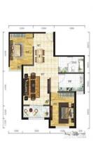 建投聚银新都2室2厅1卫91.9㎡户型图