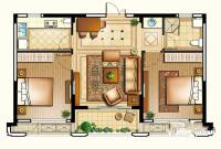 荣安凤凰城2室2厅1卫85㎡户型图