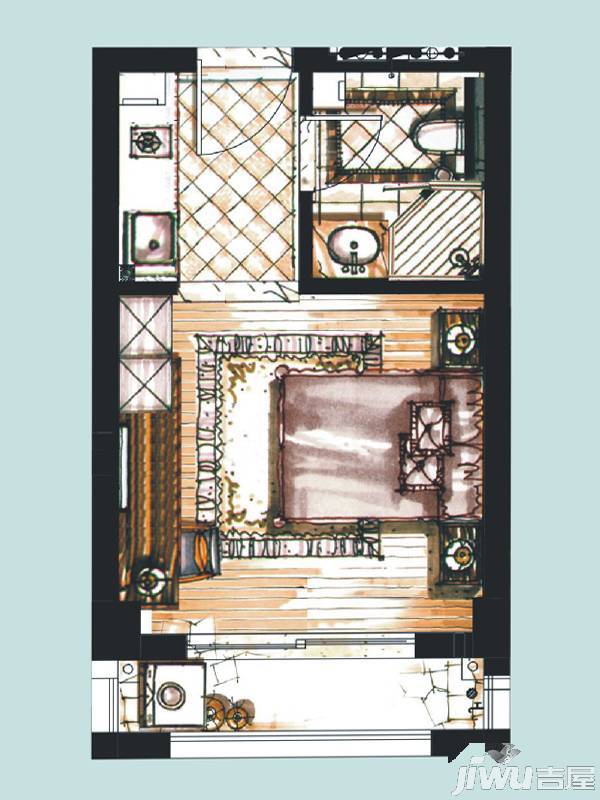 永和尚居1室0厅1卫32㎡户型图