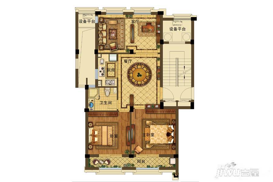 绿城明园2室2厅1卫105㎡户型图