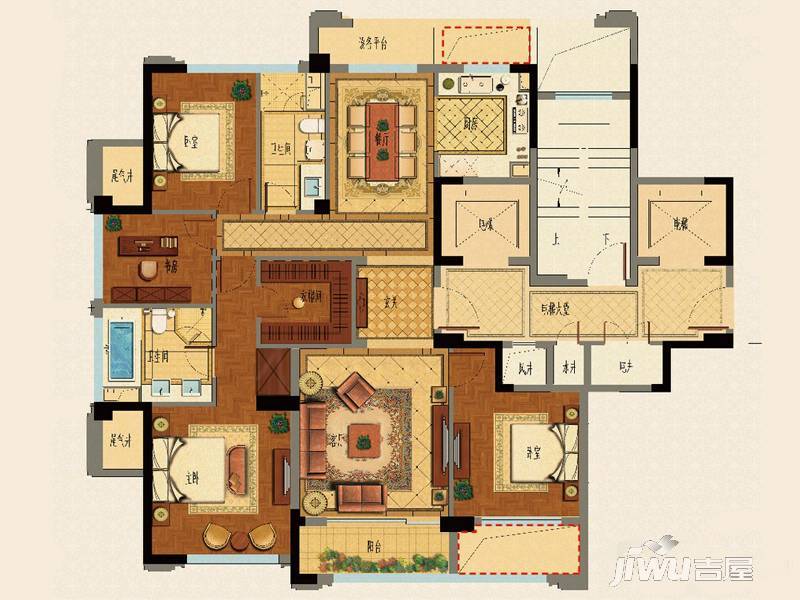 绿城明园4室2厅2卫160㎡户型图