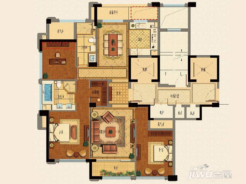 绿城明园3室2厅2卫144㎡户型图