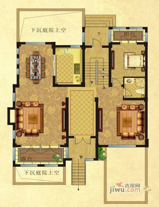 巨和苑1室3厅1卫291㎡户型图