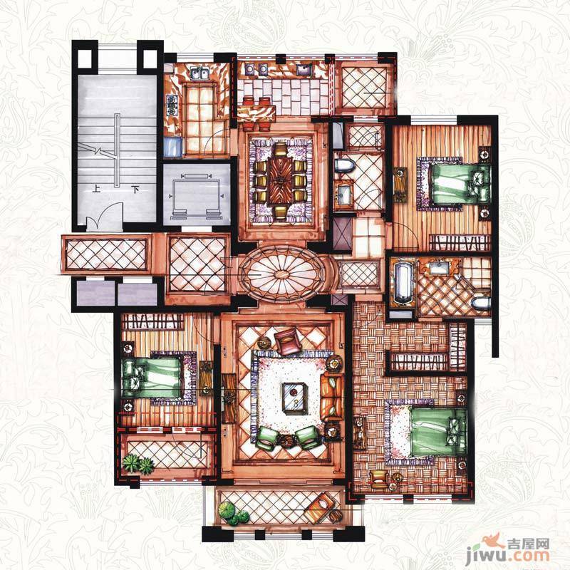 华润凯旋门3室2厅2卫144㎡户型图