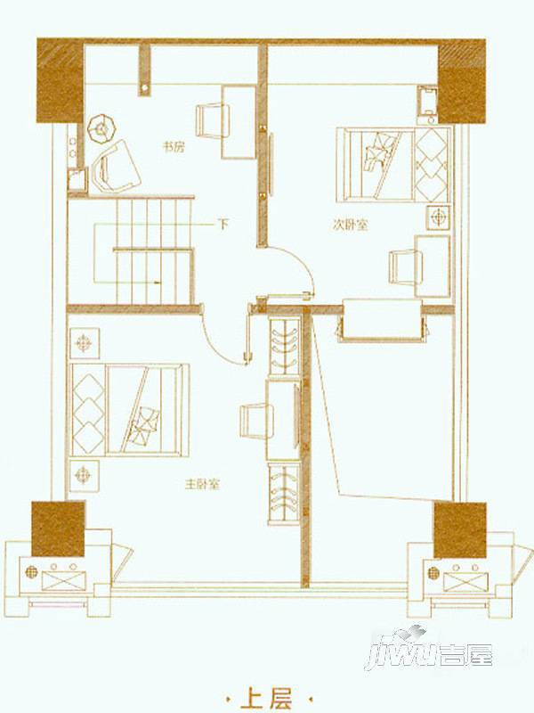 雅戈尔紫玉花园3室2厅1卫70㎡户型图