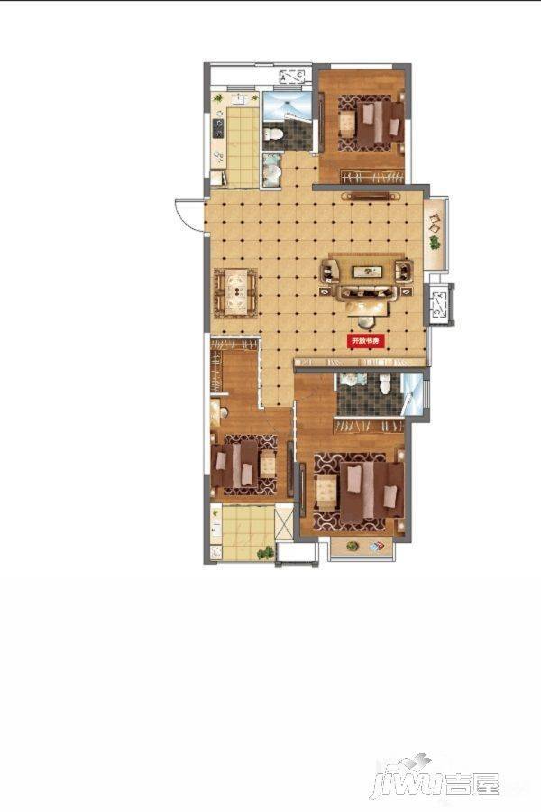 上城印象3室2厅2卫125.4㎡户型图