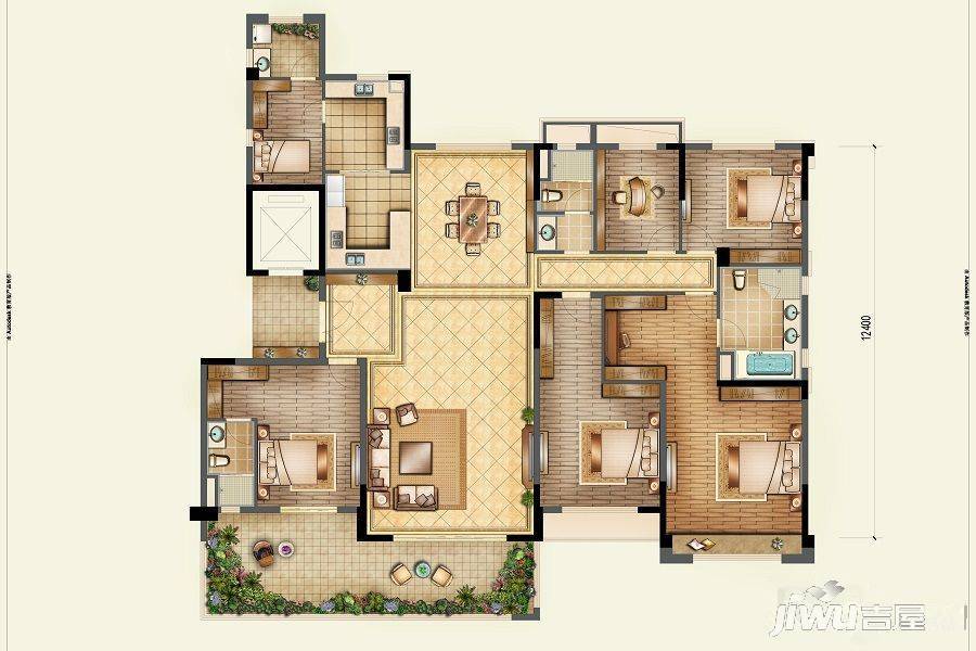 碧桂园碧玥府6室2厅3卫260㎡户型图