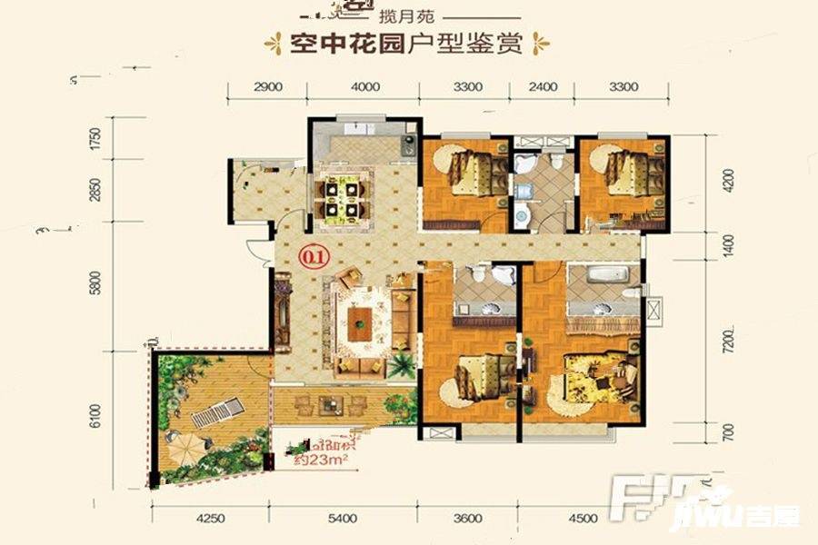 杭州湾世纪城4室2厅3卫212㎡户型图