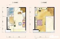 恒大城市之光广场2室1厅1卫51㎡户型图