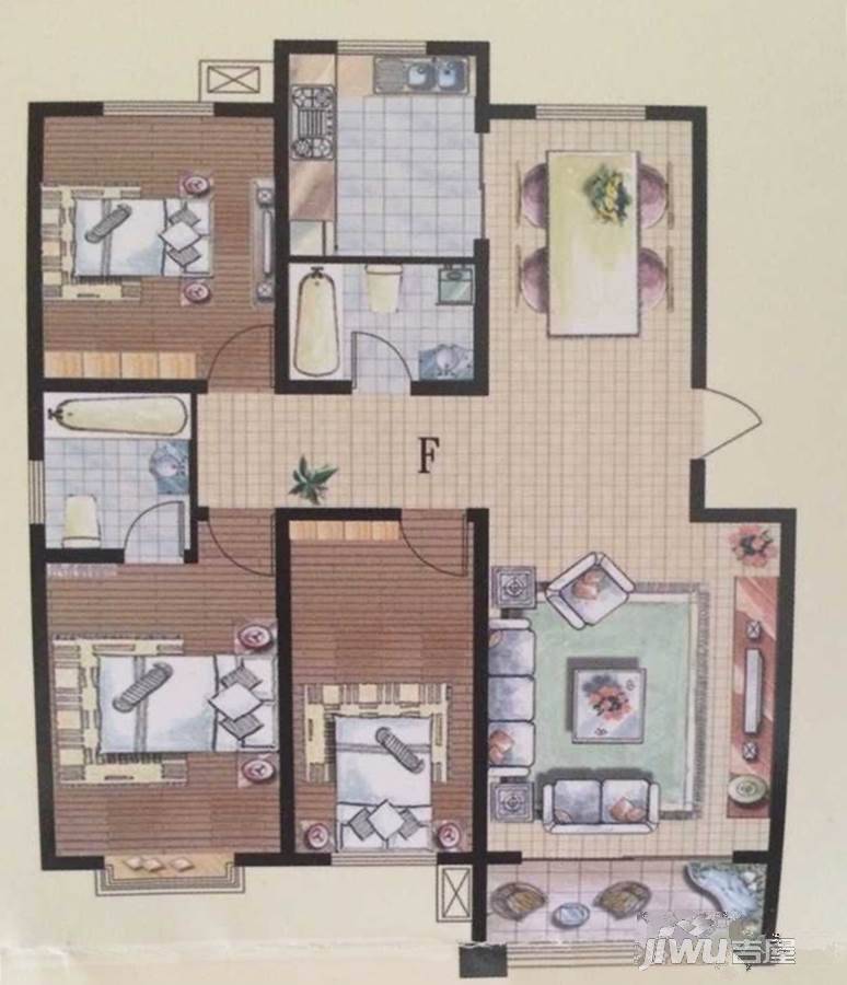 家和苑3室2厅2卫125㎡户型图