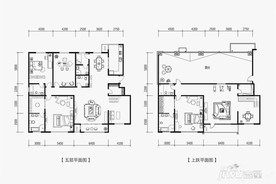 建发宝湖湾4室5厅5卫458㎡户型图