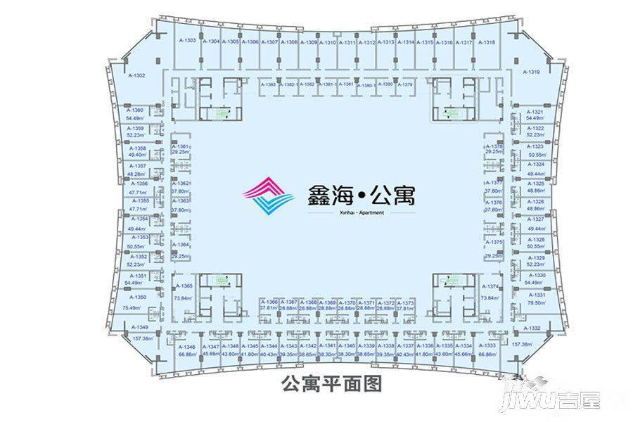 鑫海科技1室1厅1卫80㎡户型图