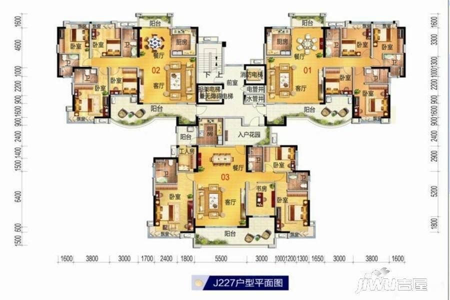 汕尾碧桂园4室2厅3卫227㎡户型图