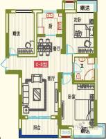 仙林国际花园3室2厅1卫93㎡户型图