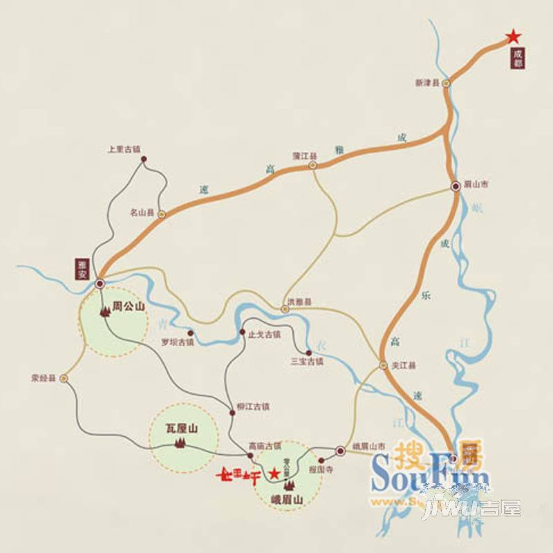 中国眉山七里坪位置交通图图片