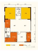 城市理想3室2厅2卫73.7㎡户型图