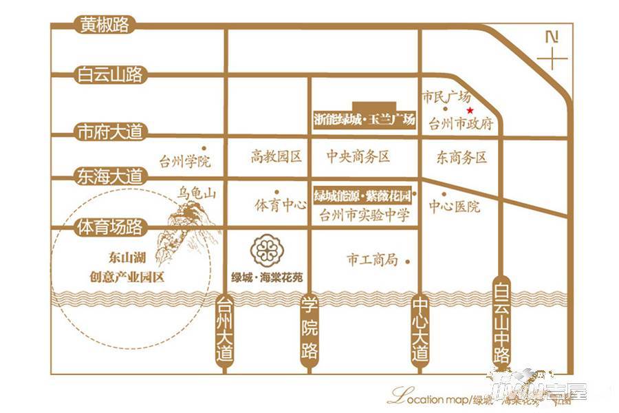 绿城台州海棠花苑位置交通图图片