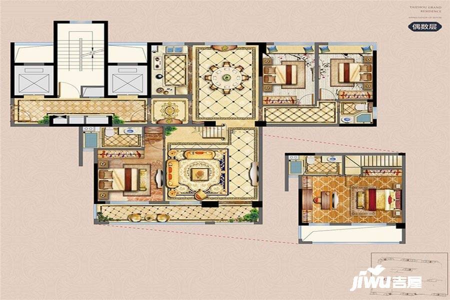 台州大公馆4室2厅3卫165㎡户型图