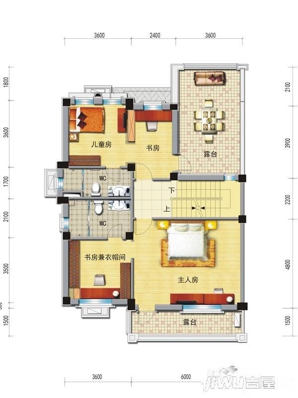 碧桂园城市花园6室2厅4卫265.6㎡户型图