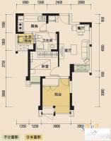 华润二十四城1室2厅1卫56㎡户型图