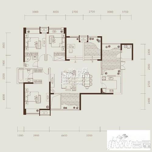 华润二十四城3室2厅2卫144㎡户型图