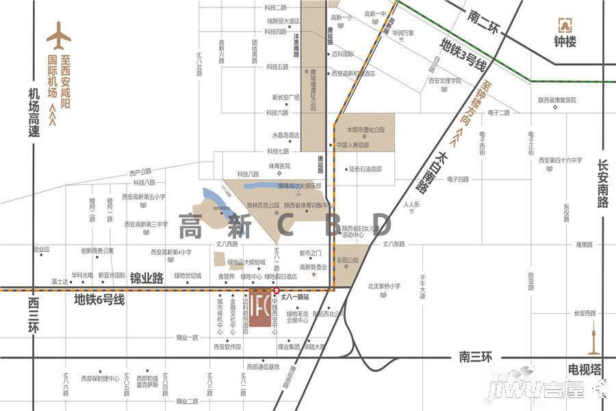 国瑞西安金融中心位置交通图图片