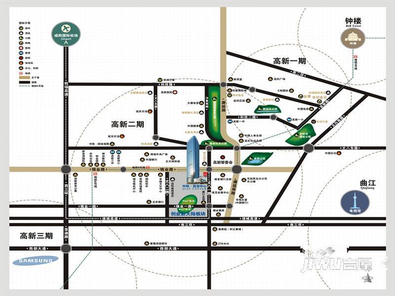 中铁西安中心位置交通图图片