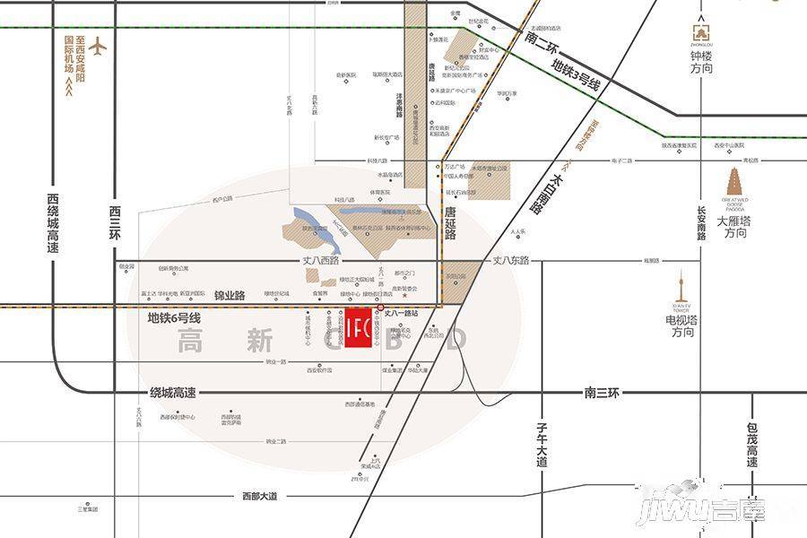 国瑞西安金融中心位置交通图图片