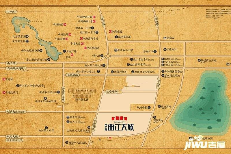 中海曲江大城位置交通图