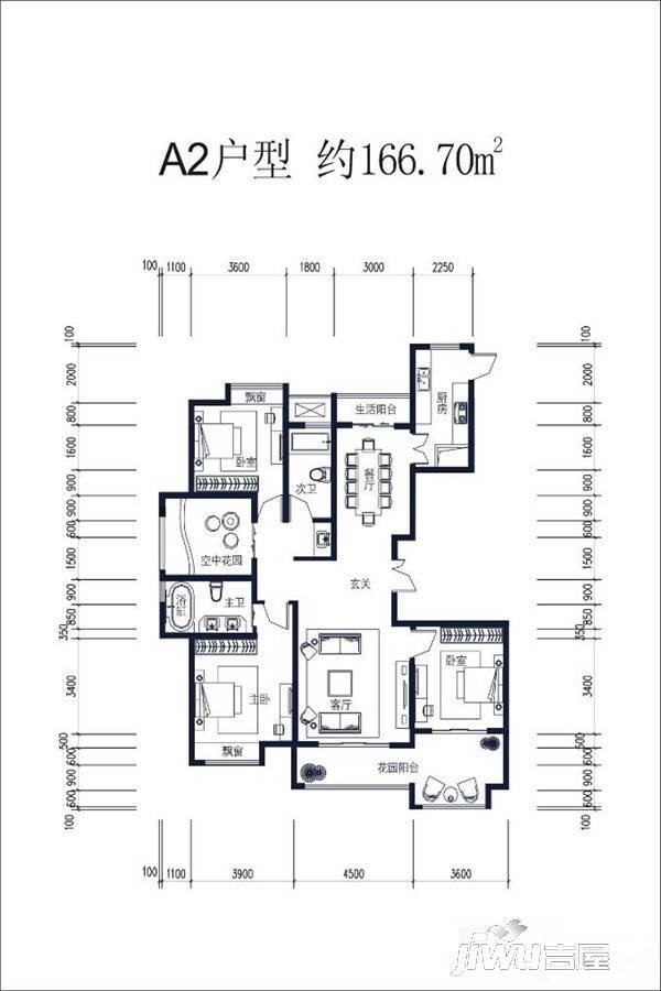 香颂太华商街普通住宅166.7㎡户型图