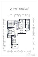 香颂太华商街普通住宅88.6㎡户型图