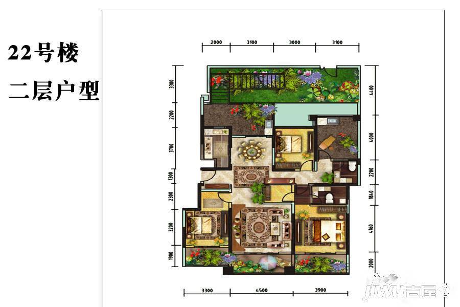 龙泊湾3室2厅2卫145.3㎡户型图