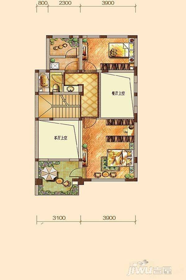 绿地璀璨天城二期2室2厅1卫户型图