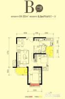 恒大翡翠华庭2室2厅1卫84.8㎡户型图