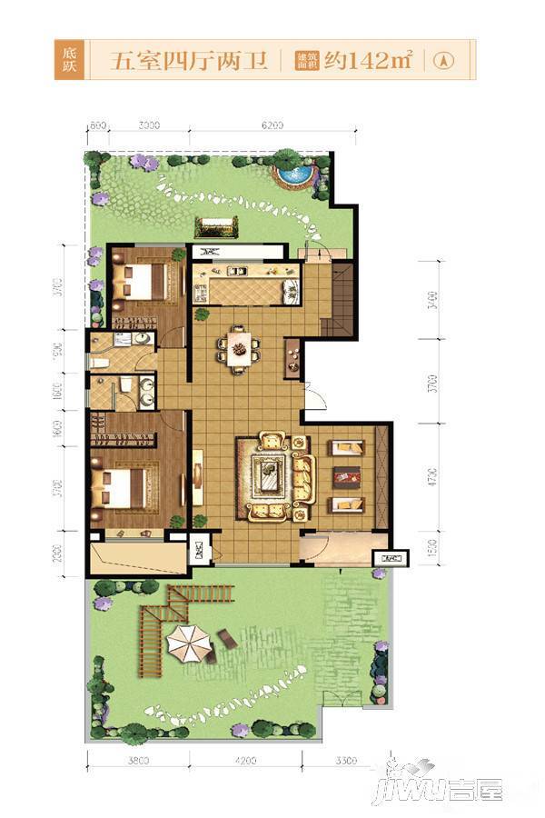 融创长安街壹号5室4厅2卫142㎡户型图