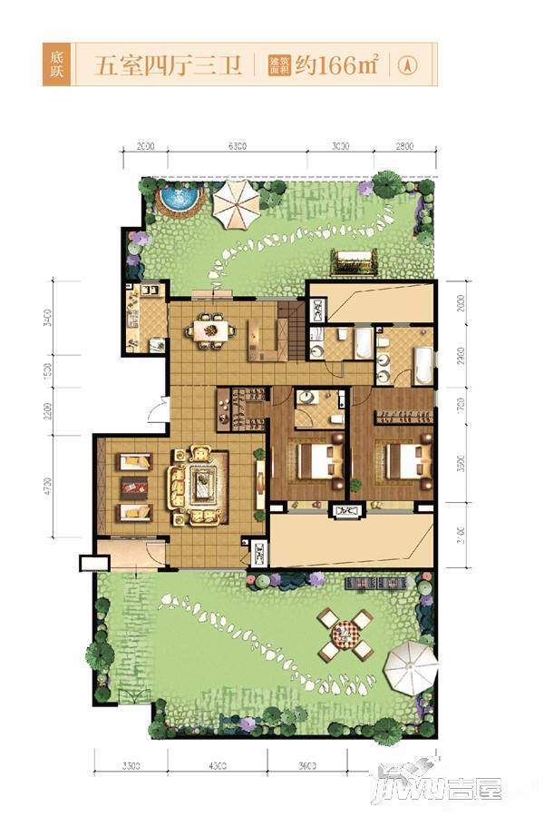 融创长安街壹号5室4厅3卫166㎡户型图