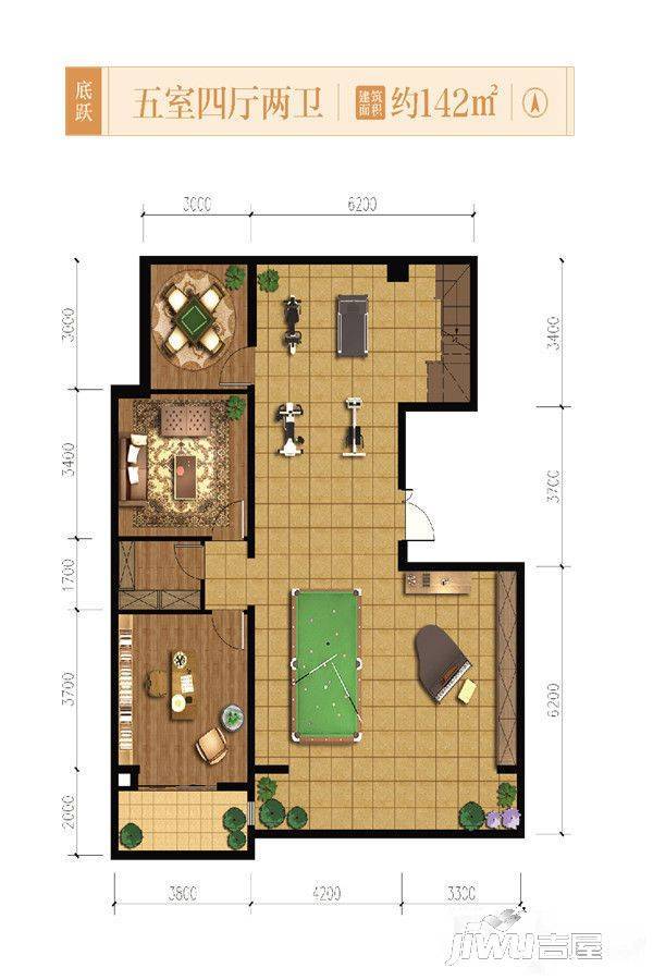 融创长安街壹号4室2厅2卫142㎡户型图