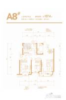 金辉世界城3室2厅2卫107.4㎡户型图