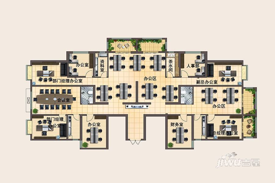 泽星大厦11室2厅2卫382㎡户型图