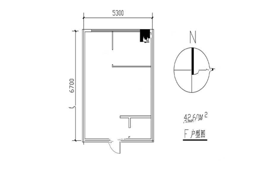 柠檬时代广场1室1厅1卫42.6㎡户型图